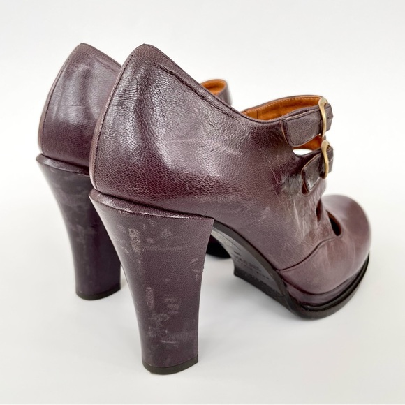 Chie Mihara Purple Leather Strappy Mary Jane Platform Heels, Size 38 EU (7.5 US) - Picture 5 of 11